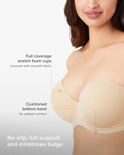 Wacoal womens Red Carpet Full Busted Strapless Convertible Bra, Black, 40C - Image 2