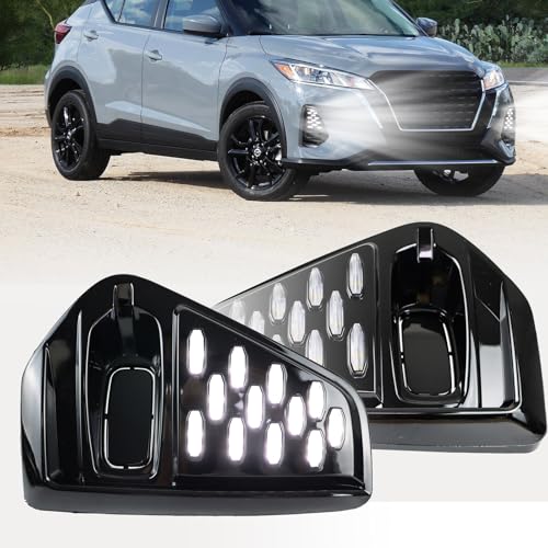 GEEGEETOP Switchback White/Amber/Blue LED Front Fog Daytime Running Lamp Bumper Light Flash LED Sequential Turn Signal Feature Compatible with Nissan KICKS 2021 2022 Accessories - Image 1