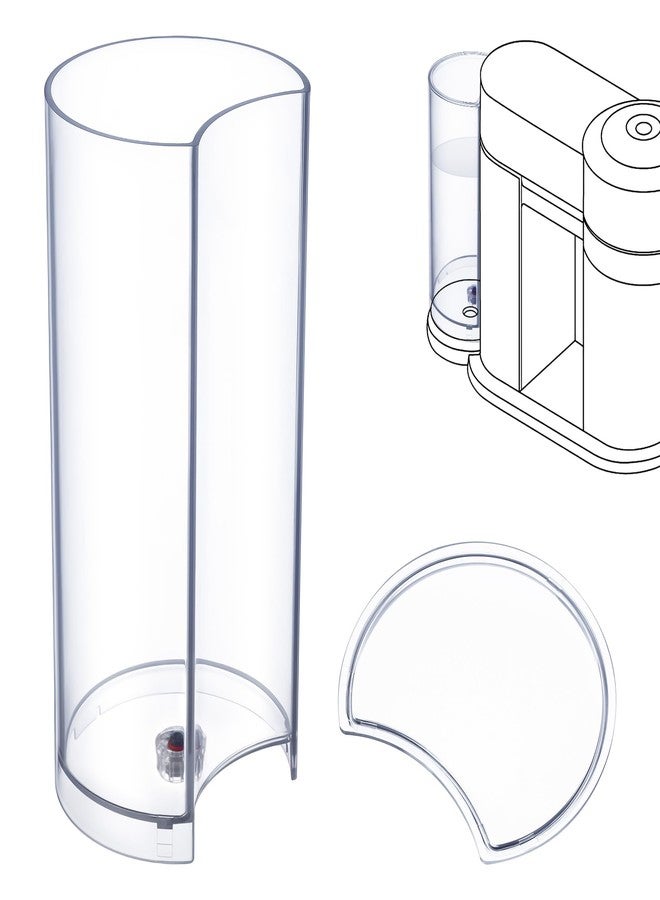 Feekoon Water Tank Reservoir & Lid Cover Replacement Compatible with Nespresso Vertuo Next, Compatible with Krups XN910B XN9105 XN910C Coffee Machine, Coffee Machines Replacement Parts, Clear - Image 1