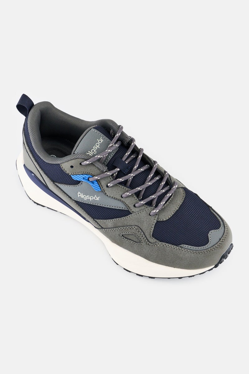 Algspar Men Brand Logo Lace Up Hiking Shoes, Multicolor - Image 1