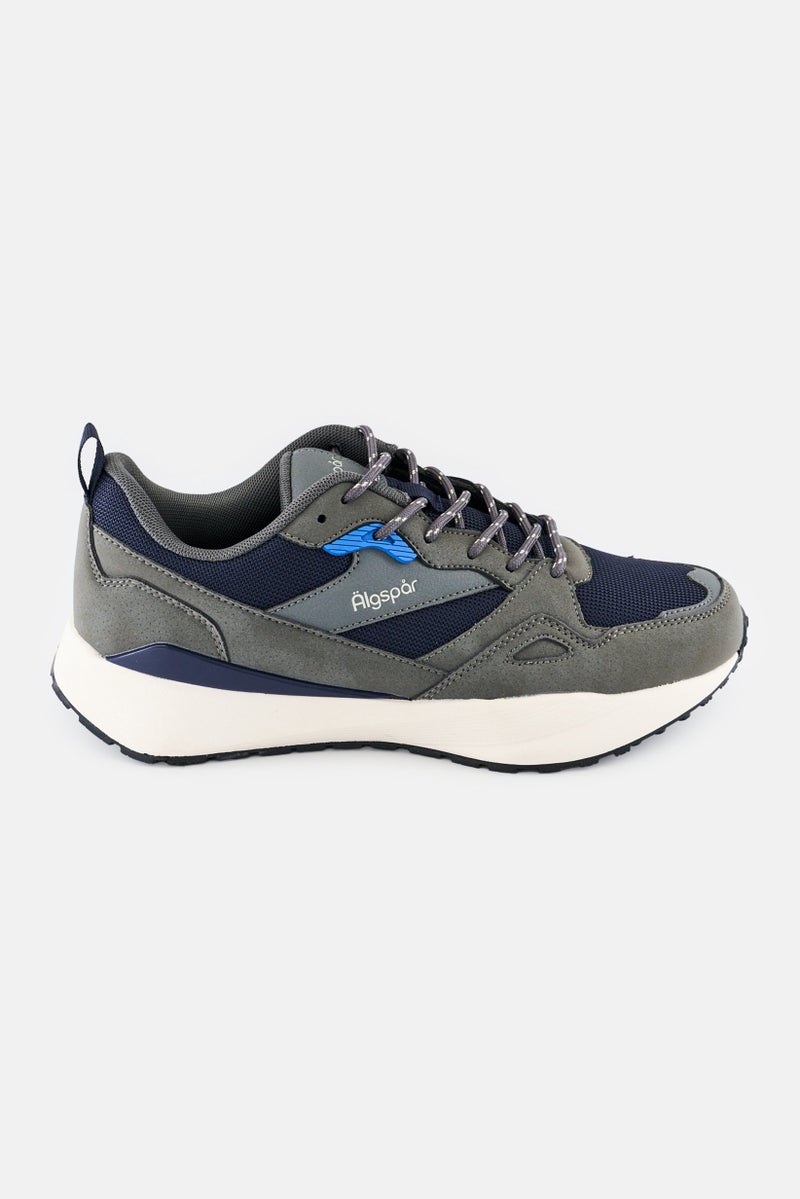 Algspar Men Brand Logo Lace Up Hiking Shoes, Multicolor - Image 2