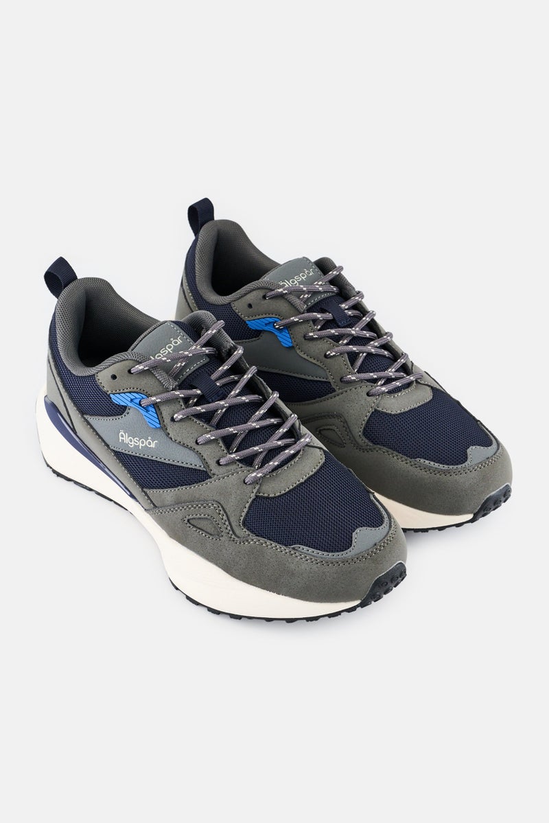 Algspar Men Brand Logo Lace Up Hiking Shoes, Multicolor - Image 4