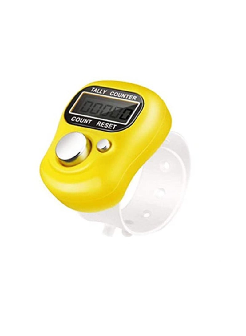 Digital Tasbeeh Tally Counter Mini Digital Finger Counter Clicker Counter Electronic Hand Tasbih Counter Yellow