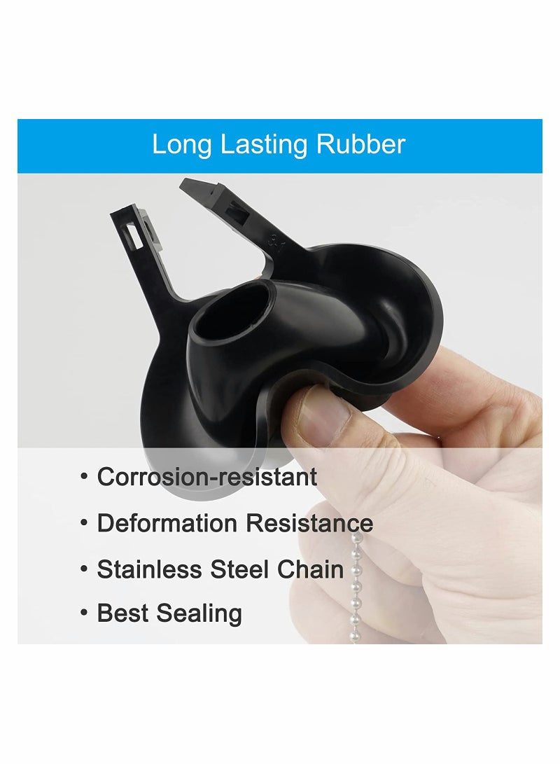 3 Pcs Toilet Flapper Replacement Universal Flapper and Chain with Float 2-Inch Flush Valves Water Saving High Performance Easy to Install - Image 3