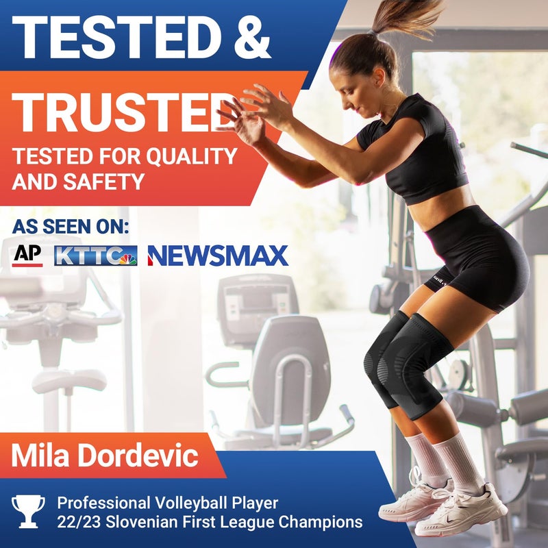 DR. BRACE ELITE Knee Brace with Size Stabilizer (2 Pack) Knee Brace for Women & Men, Workout, Sports, Daily Knee Compression Sleeve for Maximum Knee Pain Support & Fast Recovery (Pluto, Large) - Image 4