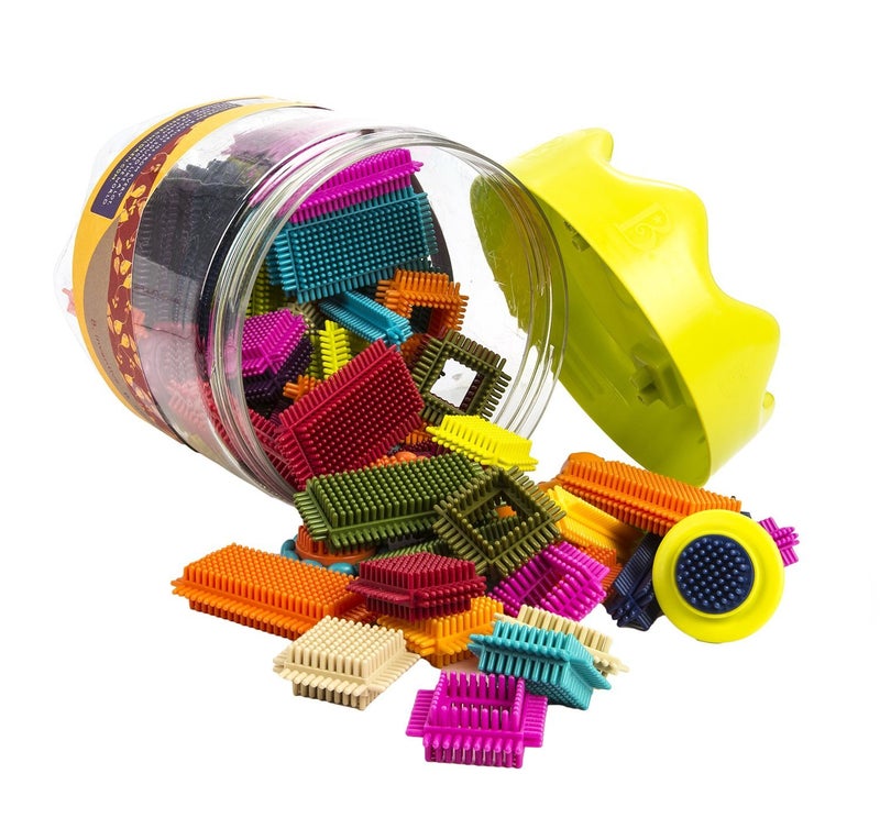 B. toys â€“ Bristle Block â€“ Stackadoos â€“ Sort & Stack STEM Building Blocks Set â€“ 68 Interlocking Blocks â€“ toys For Toddlers, Kids â€“ Storage Jar With Lid â€“ 2+ Years - Image 3