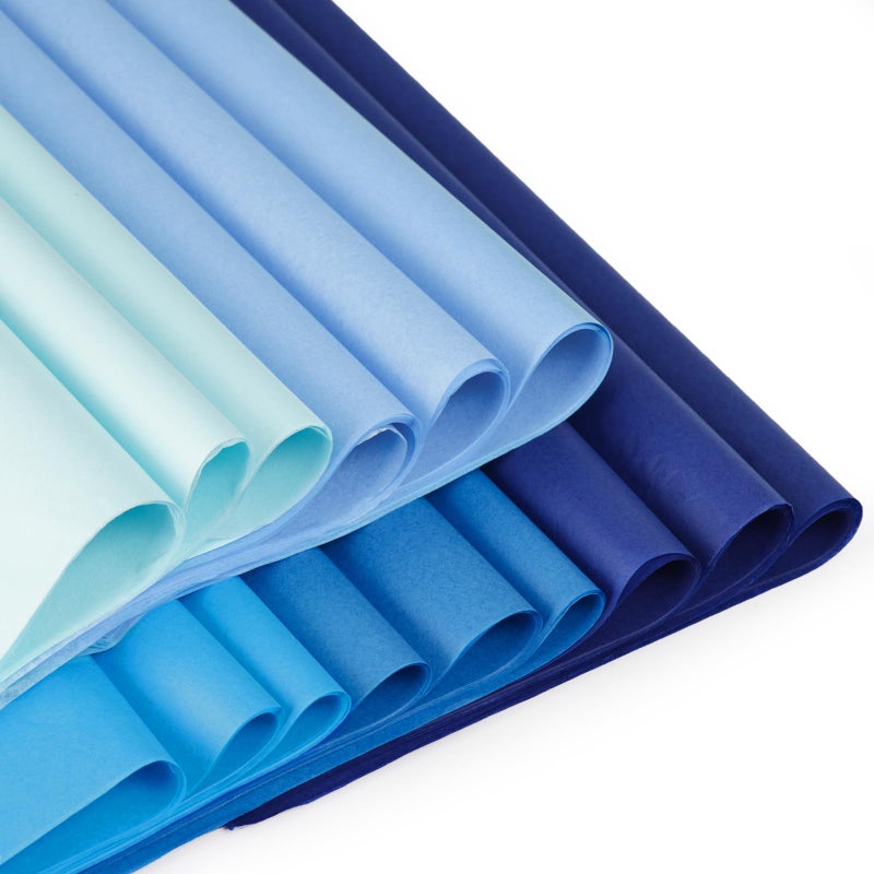 Shindel 200 Sheets Blue Tissue Paper Bulk 20x28 Inch Blue Wrapping Paper for Gift Bags DIY Crafts Party Decorations Flower Bouquets