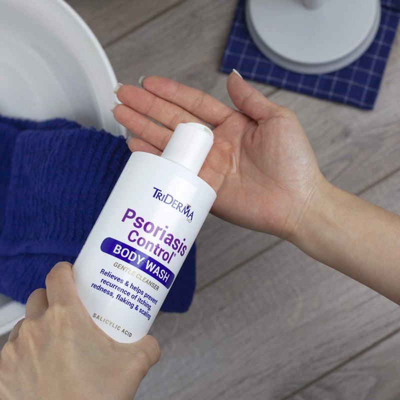 TriDerma Psoriasis Control Body Wash - Gentle 2% Salicylic Acid Cleanser, AP4 Aloe Vera Gel - Psoriasis Treatment Soothes Itching, Redness, Flaking - No Cortisone or Coal Tar - 16 oz - Image 5