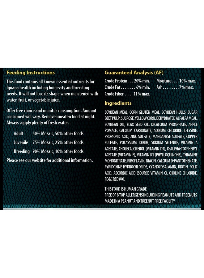 Mozaic Iguana Food | Food for Juvenile and Adult Iguanas | Small Red Pellet (1/8") | Complete Formulated Diet (14 Ounce (Pack of 1)) - Image 5