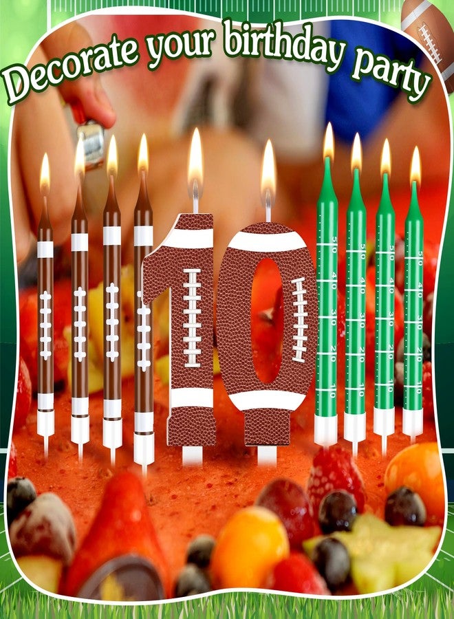 Photect 11 PCS Football Birthday Candles Number Candle Sports Cake Topper Decor Football Themed Birthday Cake Decorations for Boys Girls Kids Party Supplies(Number 10) - Image 5