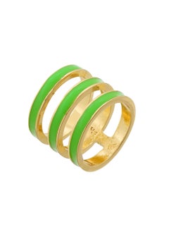 Tribal Enamel Triple Ring Acid Green