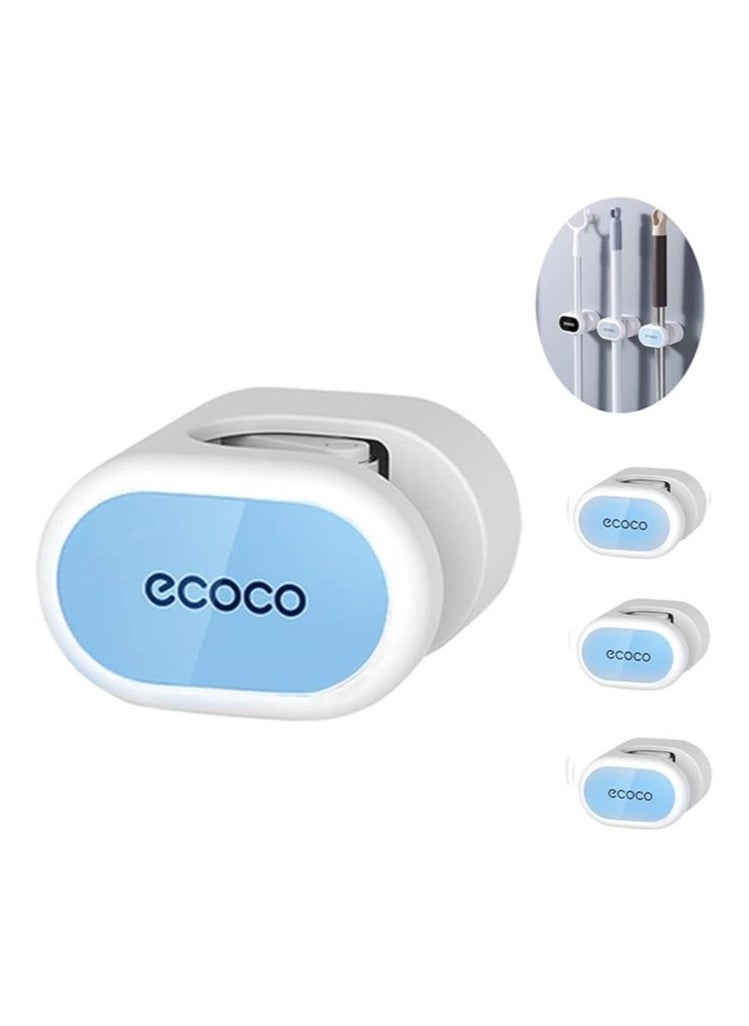 ecoco - Wall Mounted Mop Rack Mop Holder Hook For Kitchen Bathroom Bedroom - Image 1
