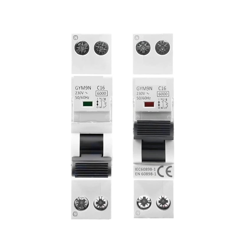16A منحنى C GYM9N 1P N قاطع دائرة MCB 220 فولت تيار متردد 6 كيلو أمبير - Image 1