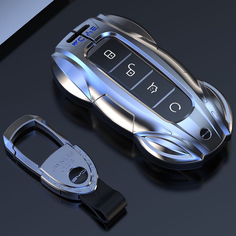 BYD key case, compatible with Song PLUS, Han EV, Qin PLUS, Yuan D1, Song Pro, Dolphin e2, Tang e9, and Seal models—fully enclosed buckle. - Image 4