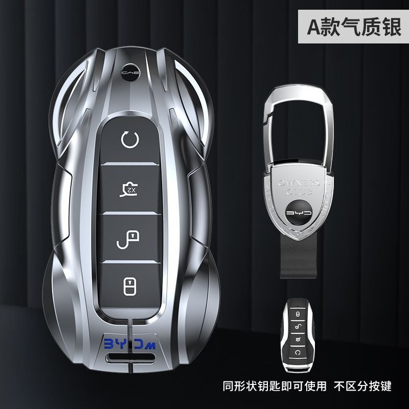 BYD key case, compatible with Song PLUS, Han EV, Qin PLUS, Yuan D1, Song Pro, Dolphin e2, Tang e9, and Seal models—fully enclosed buckle. - Image 1