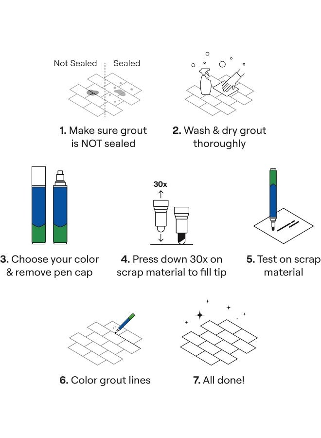 Grout Pen - Ideal To Restore The Look Of Tile Grout Lines 5Mm Grey