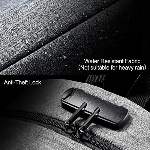Tzowla Travel Laptop Backpack Water Resistant Anti-Theft Bag with Giant Tumbler Holder Pocket and Lock 15.6 Inch Computer Business Backpacks for Women Men Work College Gift,Casual Daypack(Grey) - Image 2