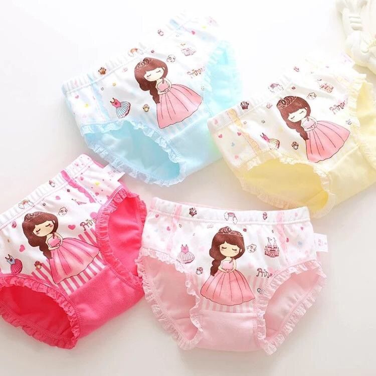 Kids Cotton Triangle Underwear for Girls BH035 color mix and match