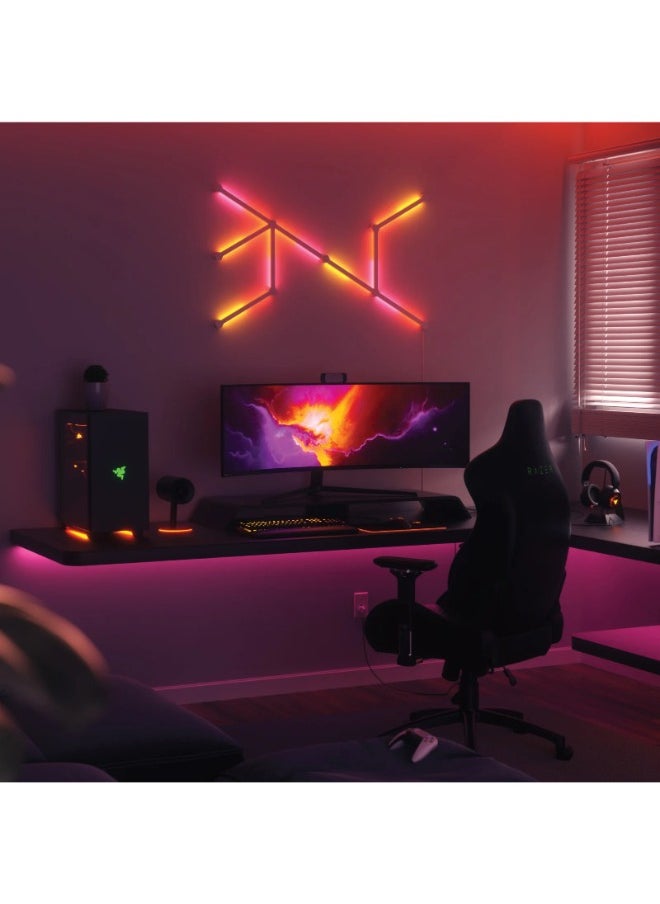 Nanoleaf - Lines Starter Kit - Smart WiFi LED Panel System with Music Visualizer - 9 Pack UK - White - Image 1