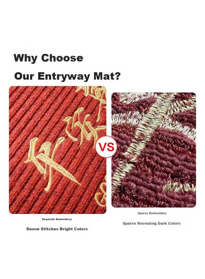 Yishang Entrance Door Mat, Dirt-resistant Doormat For Entryway, High-quality Non-slip Carpet, Cuttable Red Foot Mat For Home Use - Image 3