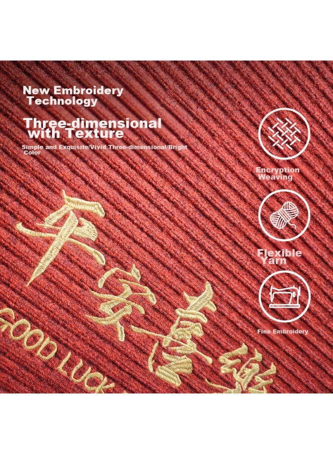 Yishang Entrance Door Mat, Dirt-resistant Doormat For Entryway, High-quality Non-slip Carpet, Cuttable Red Foot Mat For Home Use - Image 2