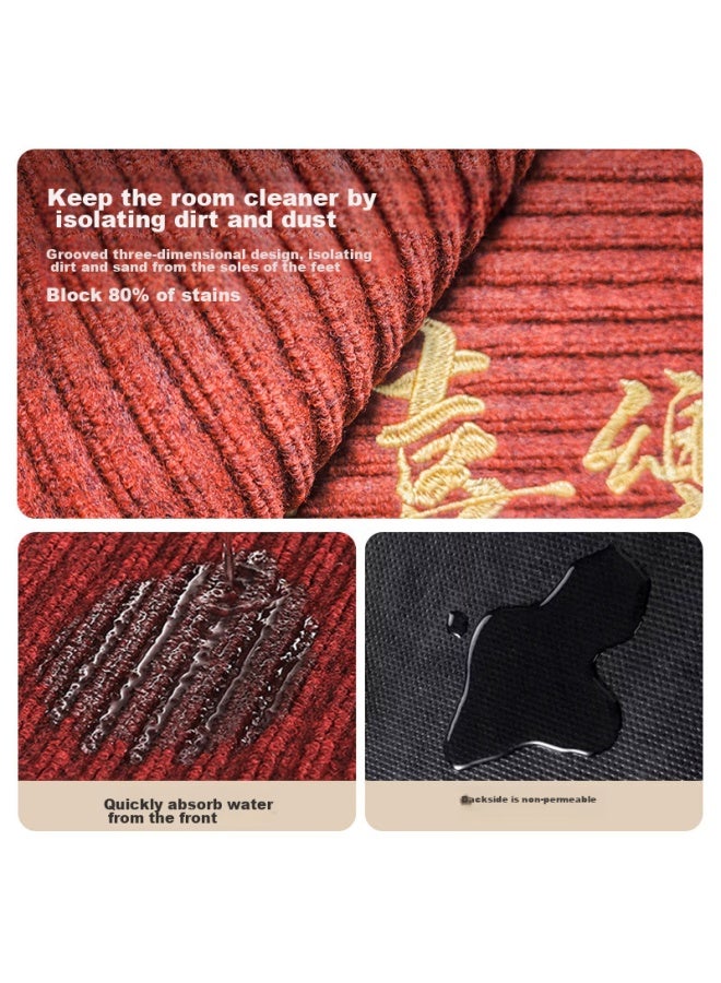 Yishang Entrance Door Mat, Dirt-resistant Doormat For Entryway, High-quality Non-slip Carpet, Cuttable Red Foot Mat For Home Use - Image 5