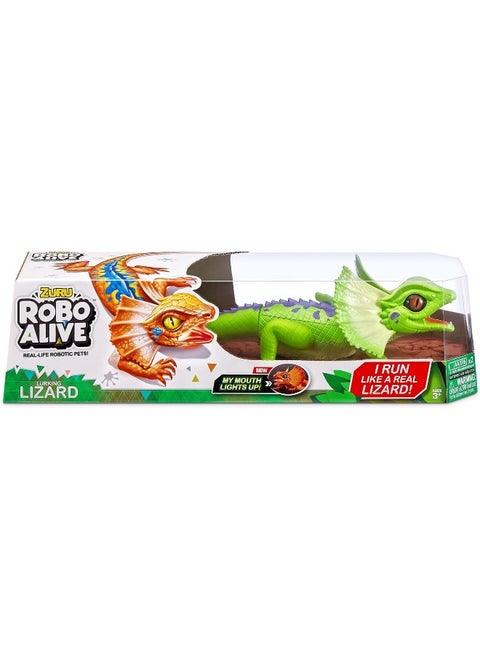 Zuru Robo Alive Light-Up Frill Neck Lizard Assorted 10 cm - 1 Piece Only, Color May Vary