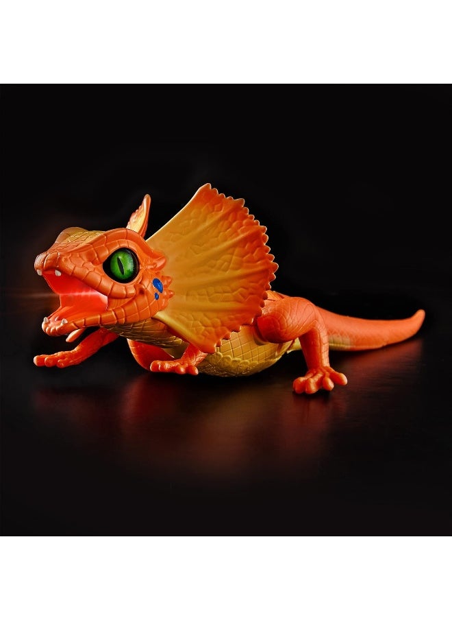 Zuru Robo Alive Light-Up Frill Neck Lizard Assorted 10 cm - 1 Piece Only, Color May Vary