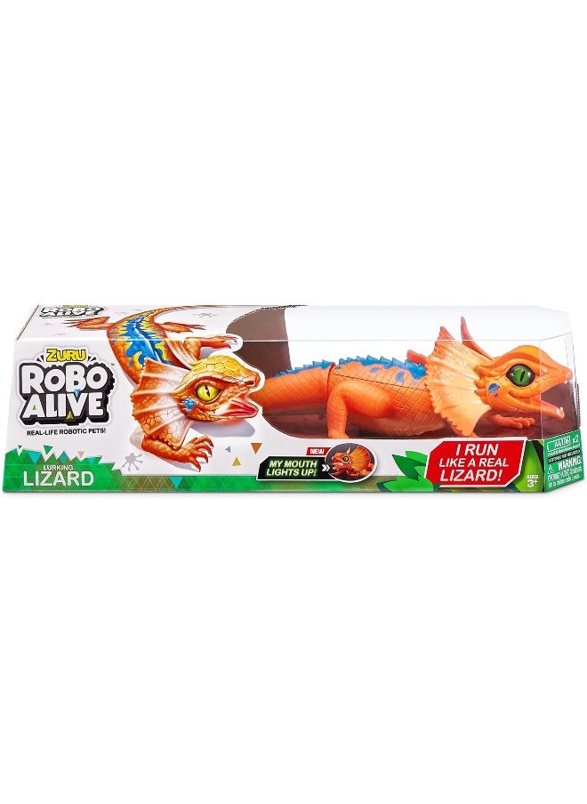 Zuru Robo Alive Light-Up Frill Neck Lizard Assorted 10 cm - 1 Piece Only, Color May Vary