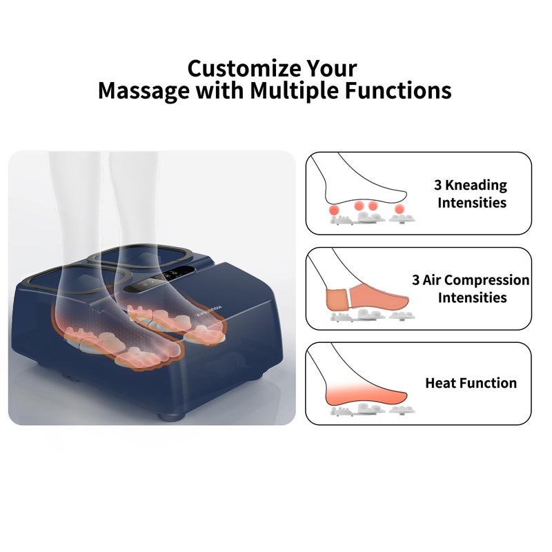 MOUNTRAX Foot Massager Machine with Heat, Gifts for Women Men, Shiatsu Foot Massager with Remote Control, Deep Kneading and Soothing Heat, Fits Feet Up to Men Size 12 (Blue) - Image 4