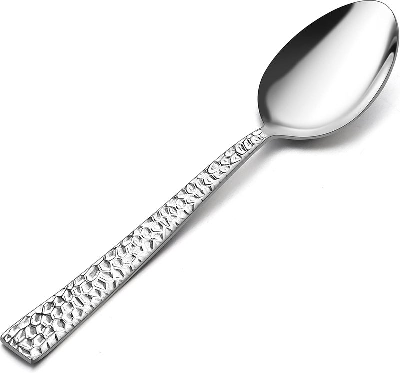 HaWare Hammered 12-Pieces Teaspoons, Stainless Steel 6.7 Small Spoons, Classic Elegant Design, Mirror Polished, Dishwasher Safe - Image 3