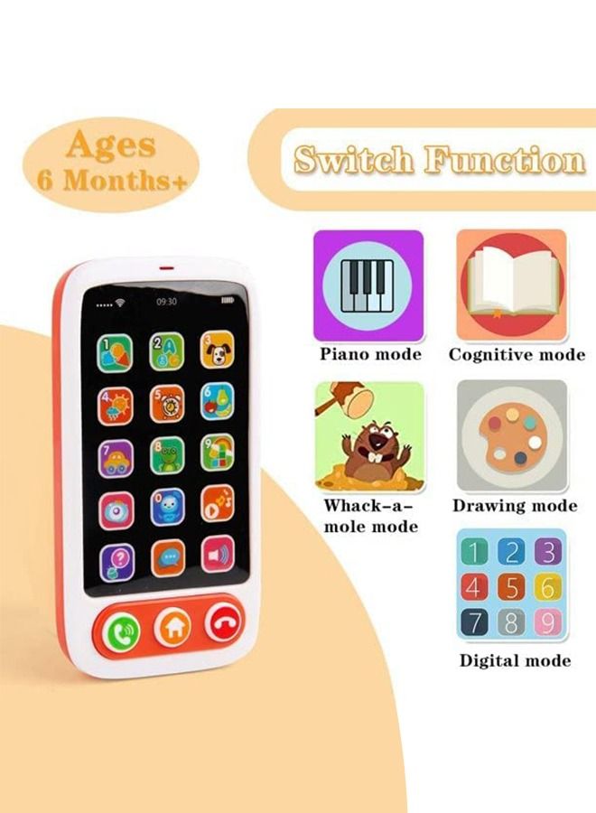 BAYBEE Baybee Electronic Learning Toys Touch Mobile Phone Toys for Kids Cell Phone Toy with 5 Modes Paino Painting Number Cognition Learning Educational Toy Musical Toy Mobile Toys for Baby Kids Toddlers - Image 2