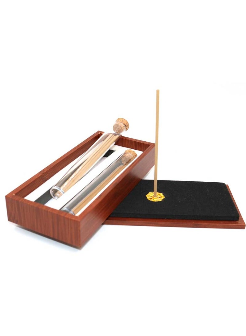 Bakhoor BoSidin Premium Cambodian Oud Incense Gift Set – 1.3mm and 3mm Sticks in Tubes with Beautiful Holder Pure Agarwood Fragrance in Elegant Box - Image 2