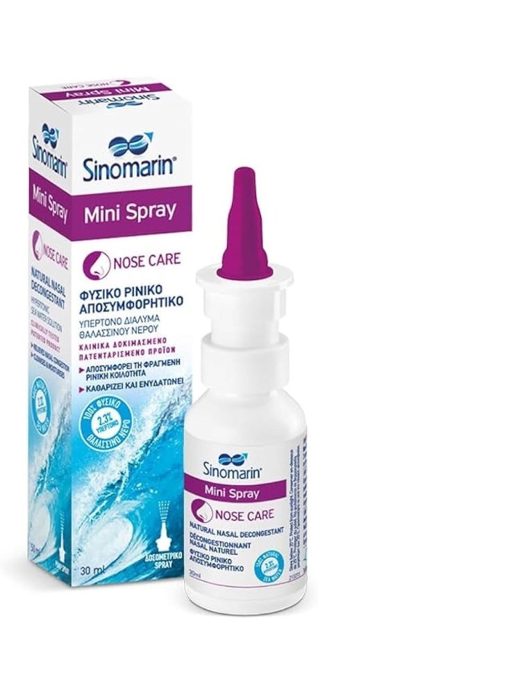 SINOMARIN Isotonic Mini Nasal Spray, 30ml - Daily Nasal Cleansing Solution - Image 2