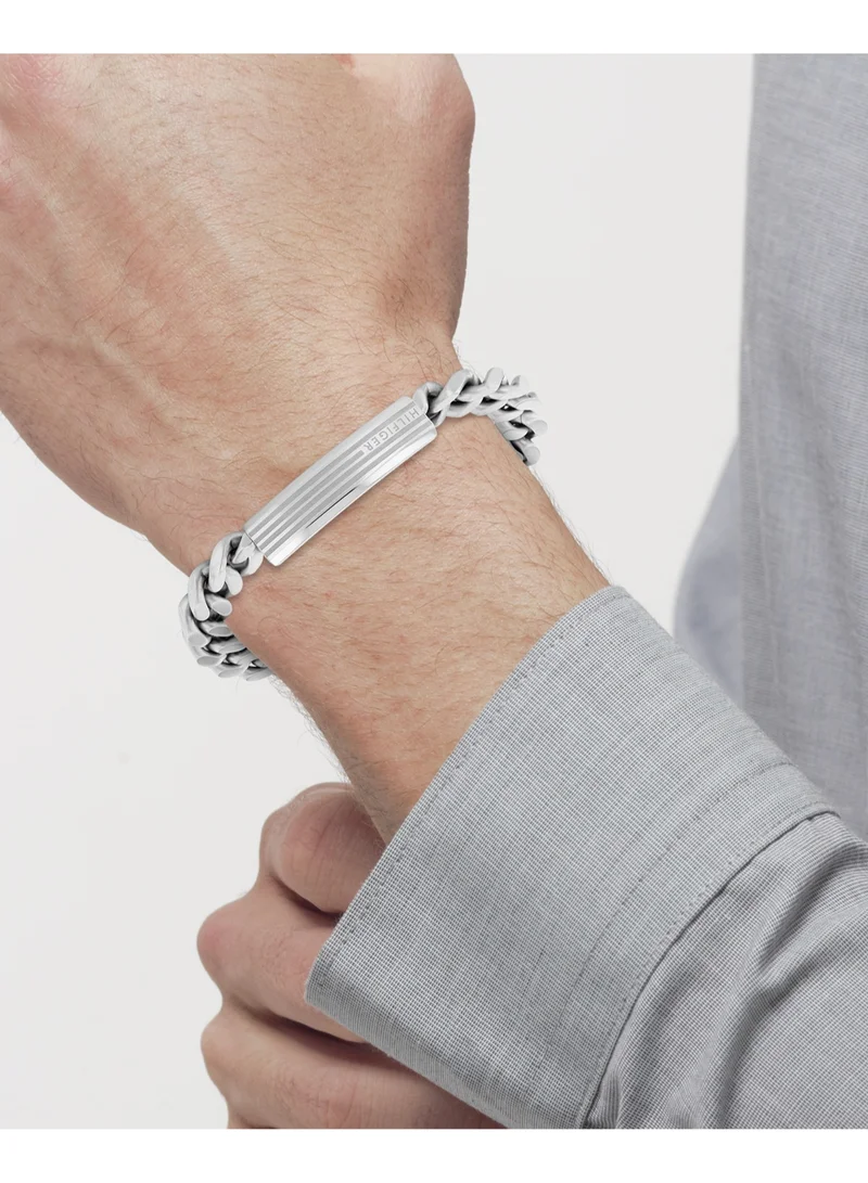 تومي هيلفيغر Tommy Hilfiger Men's Silver Chain Bracelets - 2790345