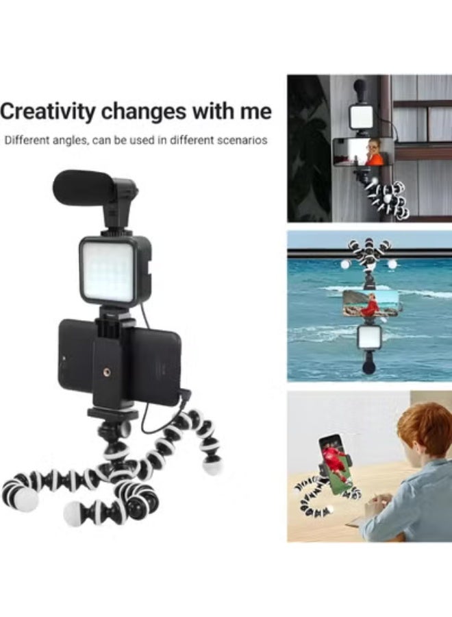 7W Photography Phone Stand – Tripod with Microphone, LED Light & Remote Control, Up to 3 Hours Battery Life - Image 2