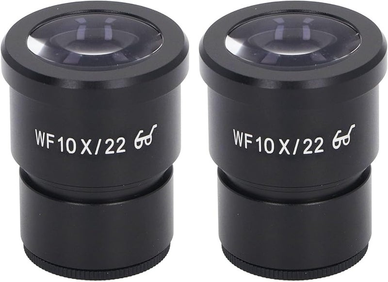 قطعتان 10X عدسة عينية واسعة الزاوية للميكروسكوب البيولوجي من سبيكة الألومنيوم، نقطة العين 22 مم، تركيب 30 مم - Image 2