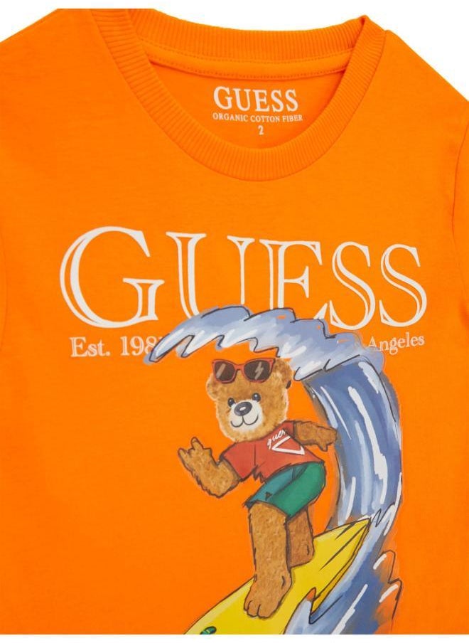 GUESS Kids Printe Crew Neck T-Shirt  - Image 3