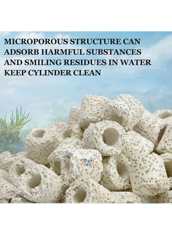 وسائط فلتر حوض السمك 250 جرام، حلقة سيراميكية نصف بيضاء عالية المسامية مع حقيبة شبكية مجانية، مناسبة للمياه العذبة والمياه المالحة من Petzlifeworld - Image 2