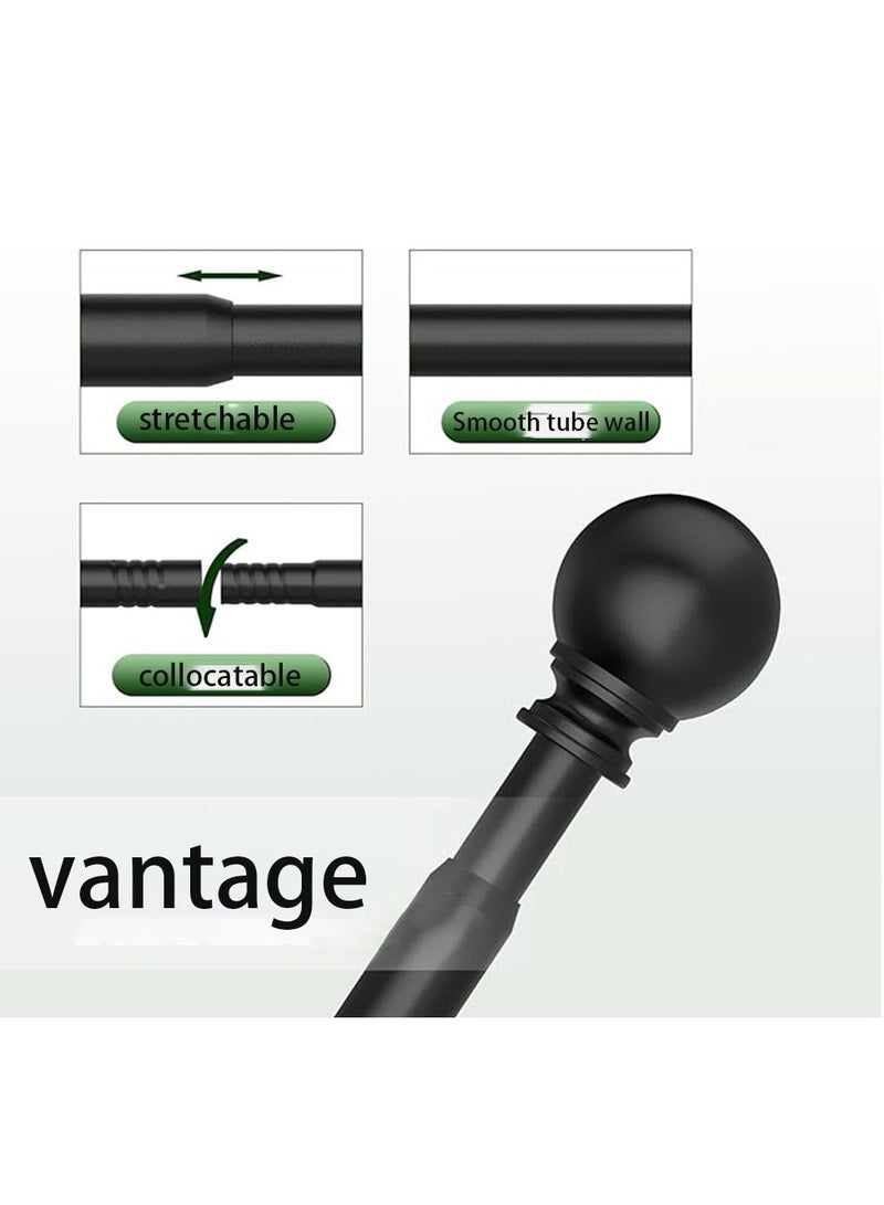 MarlaMall Window Curtain Rod, Adjustable Decorative Outdoor Heavy Duty Curtain Rod for Patio, Bedroom, Sliding Glass Door, Outdoor, Deck, 48-84 Inch (Approx. 121.92-213.36 cm), Black1 - Image 2