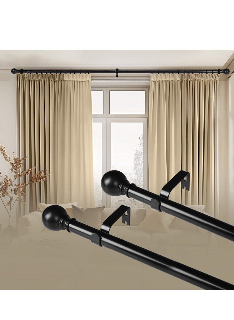 MarlaMall Window Curtain Rod, Adjustable Decorative Outdoor Heavy Duty Curtain Rod for Patio, Bedroom, Sliding Glass Door, Outdoor, Deck, 48-84 Inch (Approx. 121.92-213.36 cm), Black1 - Image 1
