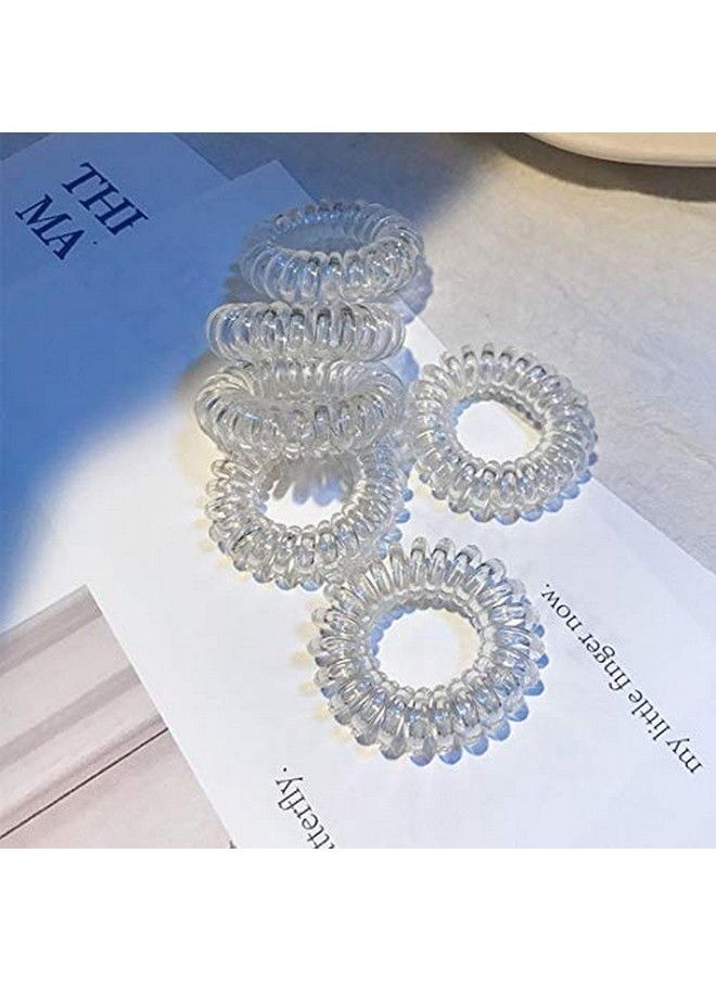Queenland - 20Pcs Transparent Spiral Hair Ties No Crease Hair Coils Elastic Ponytail Holders Spiral Phone Cord Hair Ties Hair Bands Hair Accessory For Women Girls - Image 1