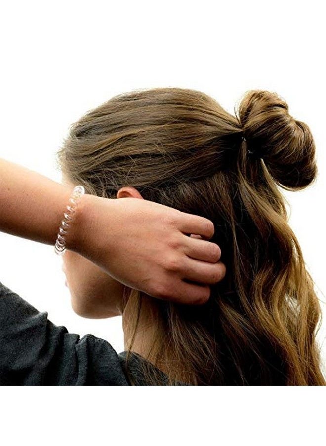 Queenland 20Pcs Transparent Spiral Hair Ties No Crease Hair Coils Elastic Ponytail Holders Spiral Phone Cord Hair Ties Hair Bands Hair Accessory For Women Girls  - Image 5