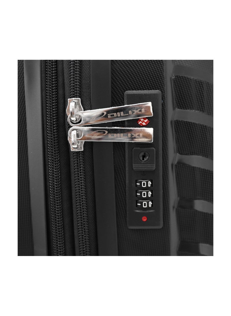 DILIXI حقيبة سفر trolley من مادة PP الصلبة المتينة 5 قطع، أسود (BC-14، S-20، M-24، L-28، XL-32 بوصة) - Image 3