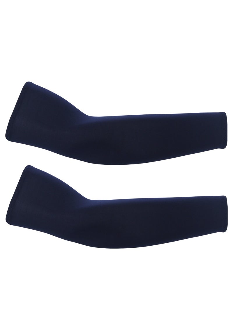 Loquat Sunshade Sports Outdoor Cycling Driving Gloves Arm Covers Ice Sleeves Nave Blue 