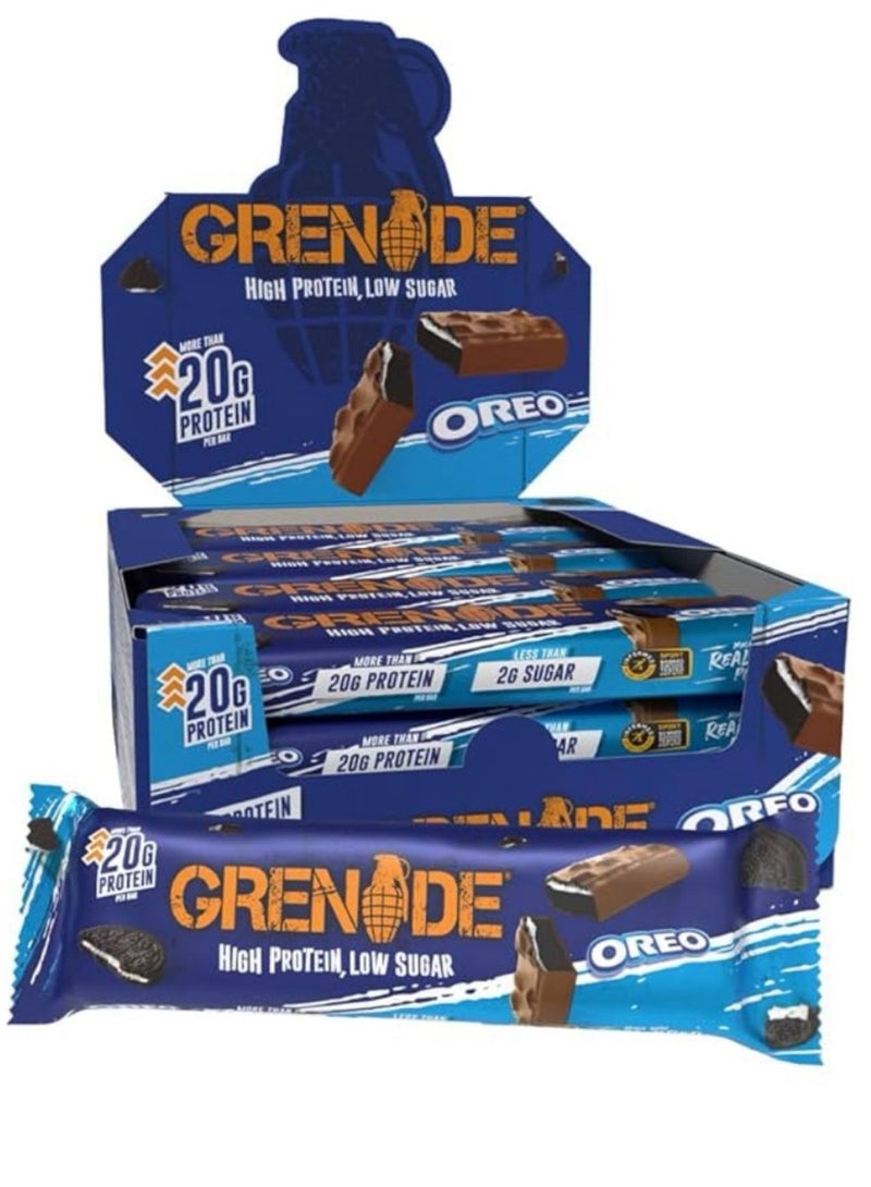 جريناد عبوة من 12 قطعة من بار غرينيد عالي البروتين بنكهة أوريو - Image 1