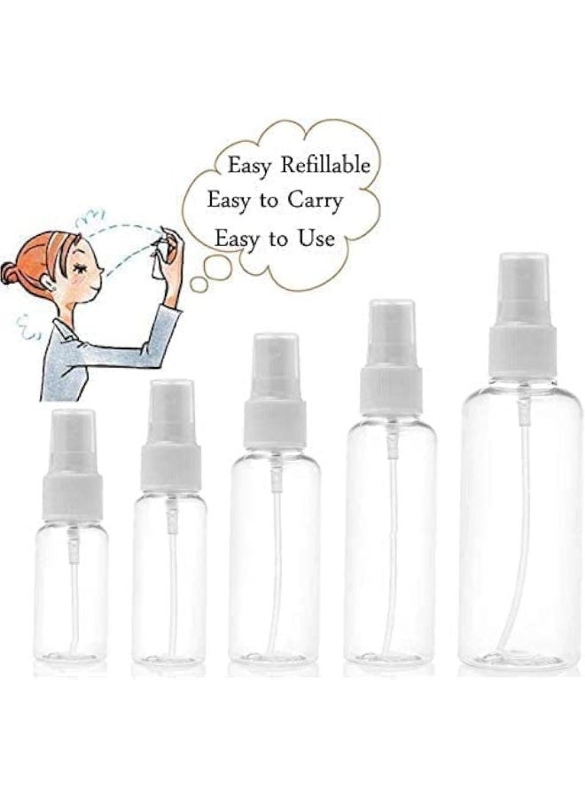 ECVV Plastic Spray Bottles,Plastic Spray Clear Empty Fine Mist Plastic Mini Travel Bottle Set Bottles Refillable Liquid Containers 100ml (3.4oz) (1PACK) - Image 5