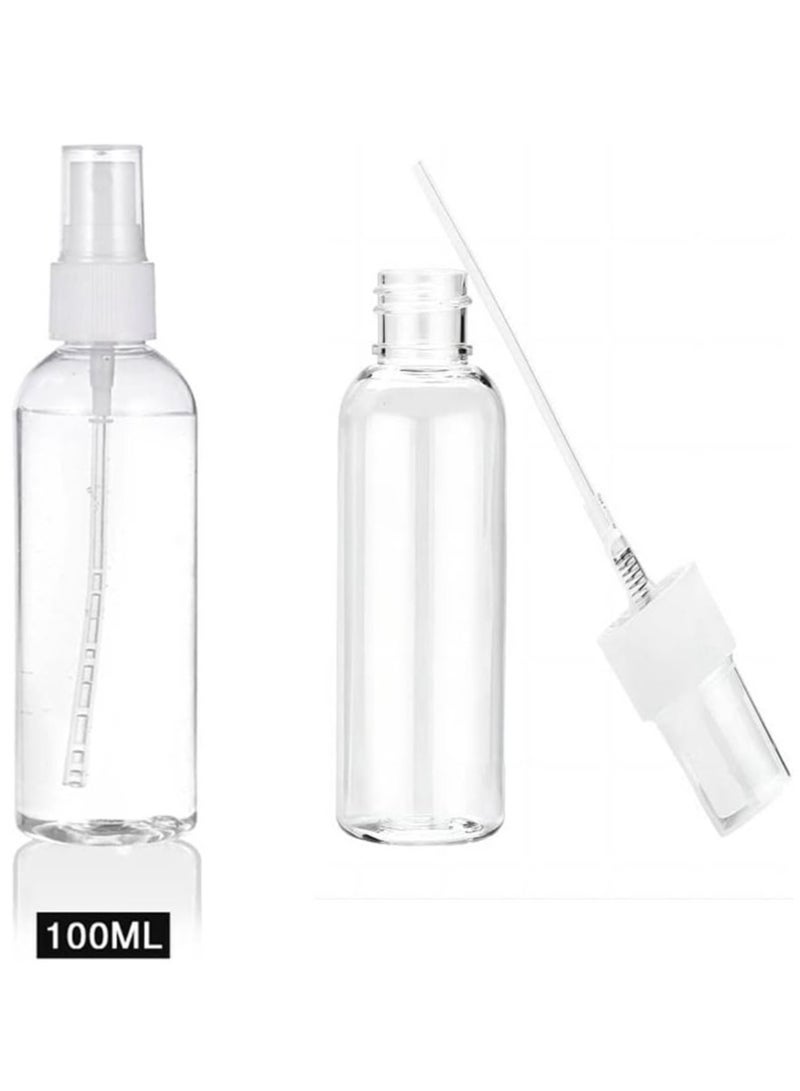 ECVV Plastic Spray Bottles,Plastic Spray Clear Empty Fine Mist Plastic Mini Travel Bottle Set Bottles Refillable Liquid Containers 100ml (3.4oz) (1PACK) - Image 2