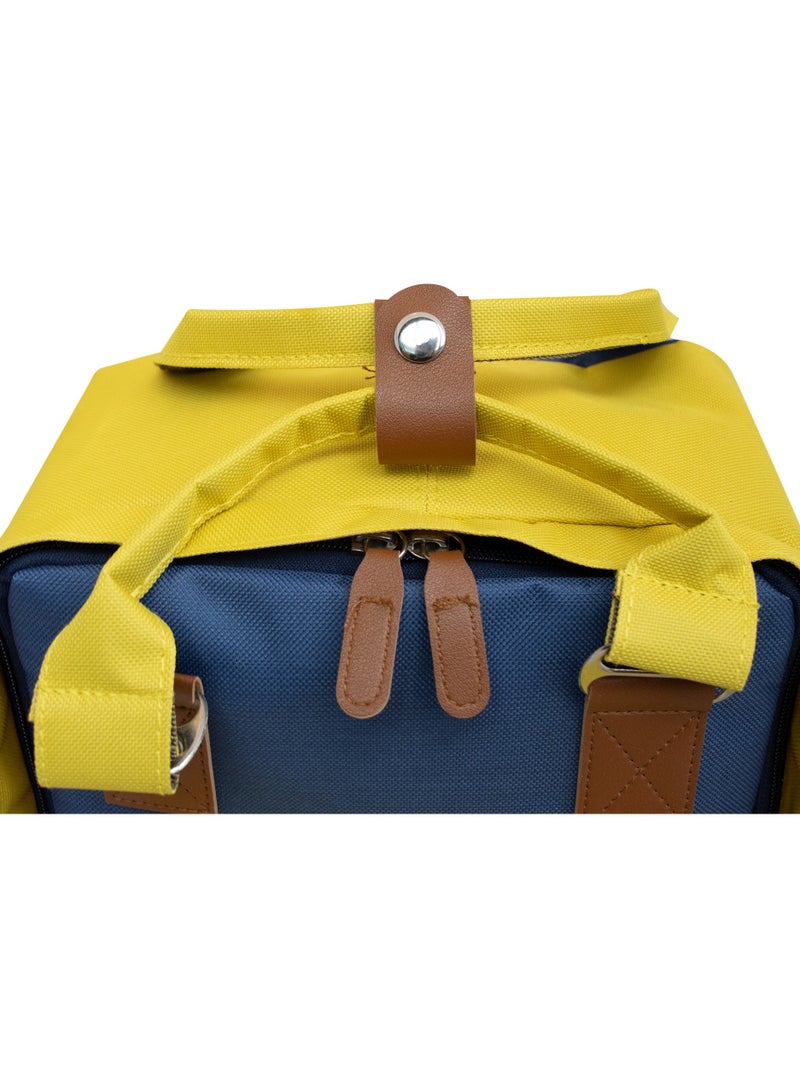 بيج ديزاين حقيبة ظهر مضادة للسرقة بتصميم القطط من Biggdesign بحجم 14 إنش مع منفذ شحن USB باللون الأصفر - Image 4