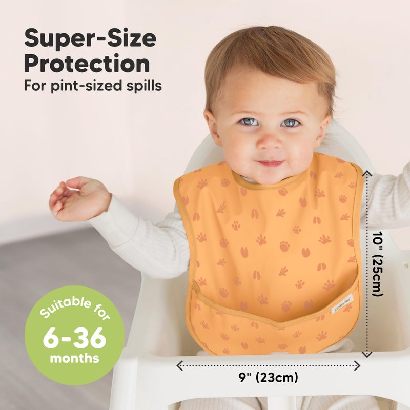 KeaBabies 3-Pack Waterproof Baby Bibs for Eating - Lightweight Toddler Feeding Bibs with Large Food Catcher, Mess Proof, Food-Grade Baby Eating Essentials, Easy to Put On & Clean (Wilderness) - Image 3